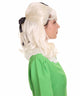 Nunique Adult Women's 16" In. Two Tone Contrasting Cruel and Evil Artist Wig - Short Length Two Tone Pure White and Jet Black Hair
