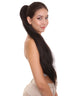 Styless Adult Women's Extra Long 32" In. Dark Brown Ponytail Extension - Heat Resistant Synthetic Fibers - Hair Clip Extension