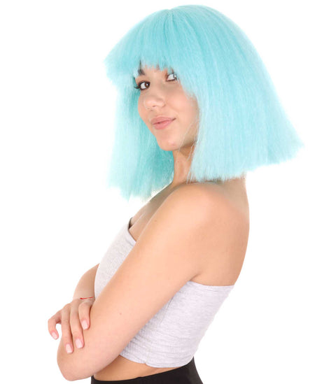 Women's Angular Afro Bob with Extra Long Bangs - Adult Halloween Wigs | HPO