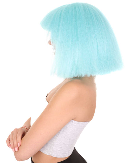 Women's Angular Afro Bob with Extra Long Bangs - Adult Halloween Wigs | HPO