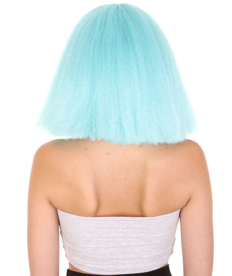 Women's Angular Afro Bob with Extra Long Bangs - Adult Halloween Wigs | HPO