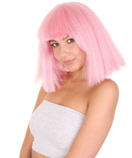 Women's Angular Afro Bob with Extra Long Bangs - Adult Halloween Wigs | HPO