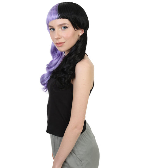 Women's Two Tone Pigtails with Loose Curls and Bangs - Adult Halloween Wigs | HPO