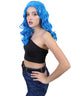 Women's Long Electric Blue Waves with Center Part - Adult Halloween Wigs | HPO
