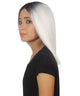 Lena Women's Shoulder Length Lace Front Straight Hair With Dark Roots - Adult Fashion Wigs | Nunique