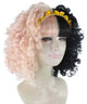 Women's Two-Tone Dolly Shirley Temple Ringlets with Yellow Petal Crown - Halloween Wigs | HPO