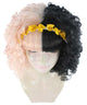 Women's Two-Tone Dolly Shirley Temple Ringlets with Yellow Petal Crown - Halloween Wigs | HPO