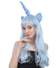 Women's Long Waves with Mythical Unicorn Horn and Ears - Adult Halloween Wigs | HPO