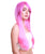 Women's Long Hot Pink Wig with Side Bangs  - Halloween Wigs | HPO