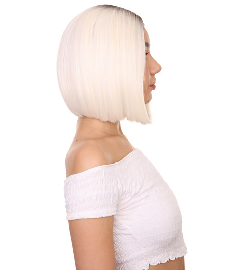 Irina Women's Shoulder Length Lace Front Bob with Dark Roots - Adult Fashion Wigs | Nunique