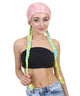 Cotton candy rainbow French Braids