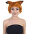 Red Color Short Fox Pixie Wig with Black Tipped Ears