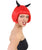 Women's Red Bob Wig with Black Devil Horns and Bangs