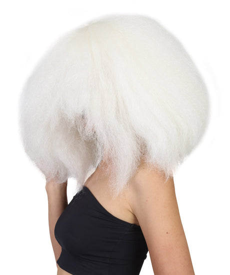 Women's Angular Afro Bob with Extra Long Bangs - Adult Halloween Wigs | HPO