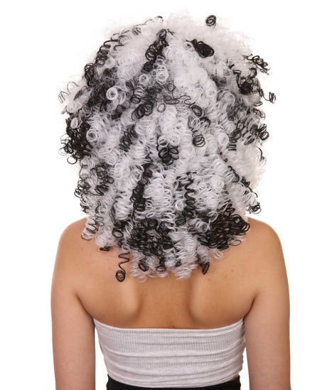 Black and White Curly Wig