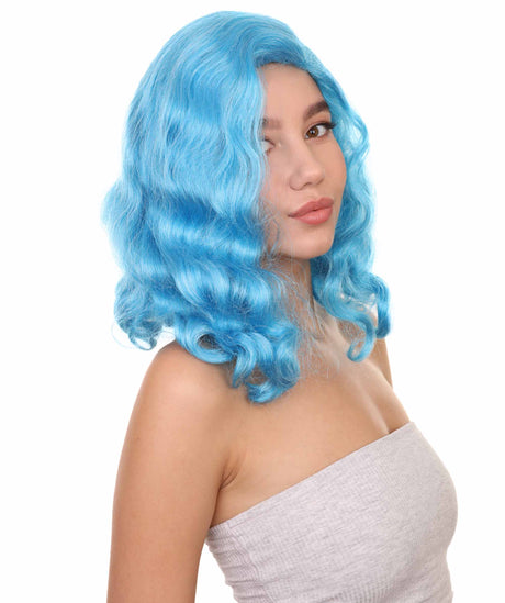 Nunique Adult Women's 14" In. Sexy with Wild Thoughts Wig - Shoulder Length Cotton Candy Blue Hair