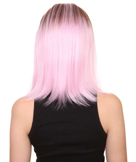 Erin Women's Shoulder Length Lace Front Straight with Dark Roots - Adults Fashion Wigs | Nunique