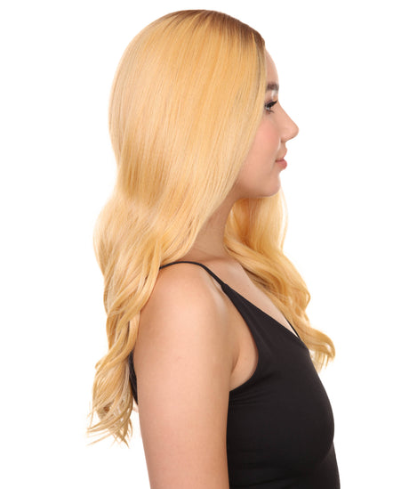 Cady Women's Long Length Lace Front Wavy With Dark Roots - Adults Fashion Wigs | Nunique