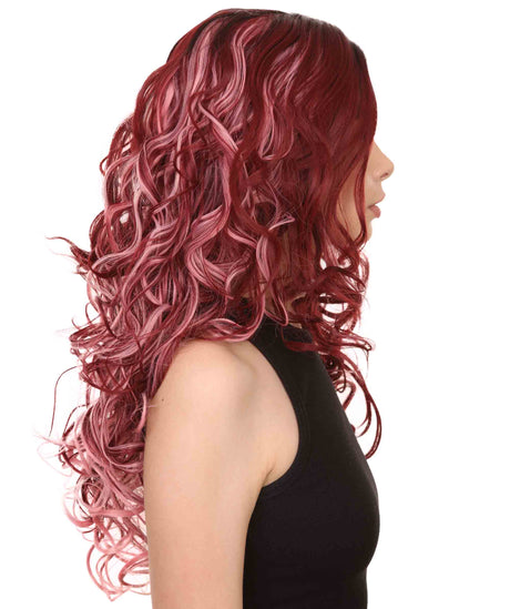Demi Women's Long Length Lace Front Wavy With Dark Roots - Adult Fashion Wigs | Nunique