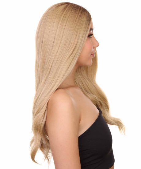 Aurelia Women's Long Length Lace Front Wavy Hair With Dark Roots - Adult Fashion Wigs | Nunique