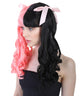 Melanie Ponytail Wig With Pink Ribbons