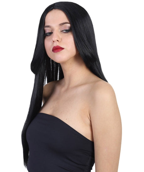 Black Long Straight Wig - Halloween Wigs | HPO