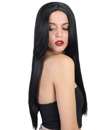 Black Long Straight Wig - Halloween Wigs | HPO