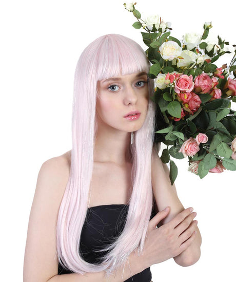 Pearl - Long Straight Pastel Wig with Bangs and Tinsel Hightlights - Party Wigs | HPO