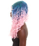 Double Rainbow - Women's Two Tone Lace front Curls with Heart Curled Bangs