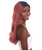 Seraphina Adult Women's 23" In. Hair Stylist Inspired Wig - Long Length Red Hair with Dark Blue Roots - Lace Front Heat Resistant Fibers