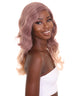 Dusty Rose Adult Women's 21 In. Wig - Long Length Walnut Brown Ombre  Hair - Lace Front Heat Resistant Fibers