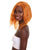 Nunique Adult Women's 17" In. American Singer and Rapper Inspired Wig - Shoulder Length Luminous Ginger Orange  Hair - Lace Front Heat Resistant Fibers