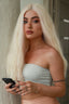 Godiva Women's Long Wavy Blonde Lace Front Wig - Adult Fashion Wigs | Nunique