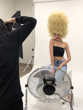Women Model Posing for Wig Photo shoot
