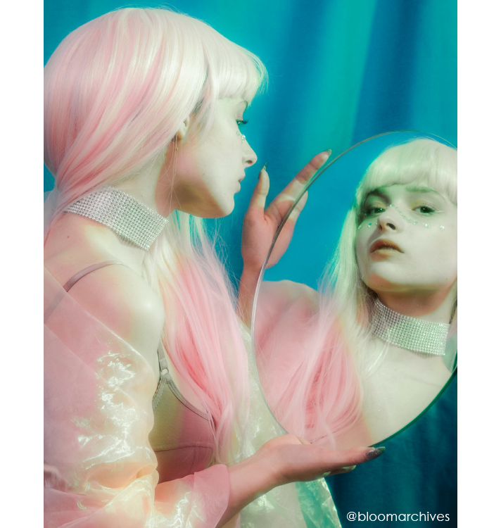 Girl Wearing Halloween Wig