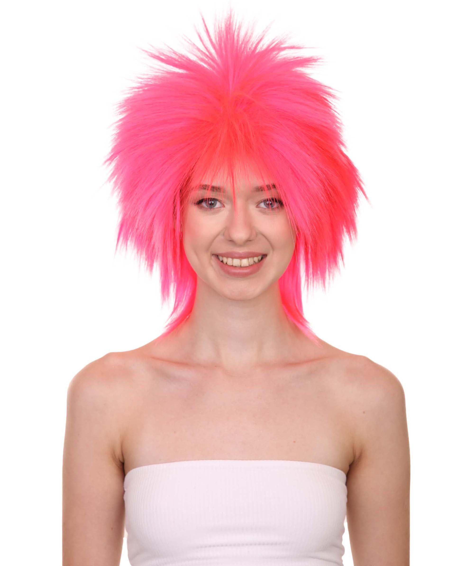 Funky Punk Neon Pink Wig Character Cosplay Halloween Wig HPO