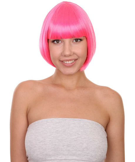 Pink Bob Wig | Party Ready Fancy Cosplay Halloween Wig | HPO