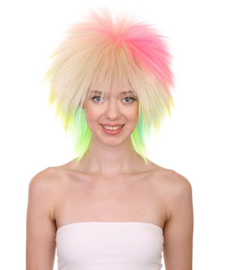 Funky Punk | Spikey Multi-color Highlighter Halloween Wig, HPO