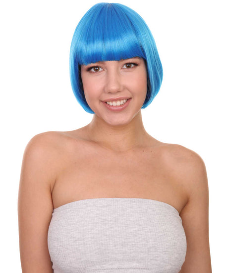 Blue Bob Wig | Short Cosplay Halloween Wig | HPO