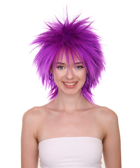 Funky Punk Neon Purple Wig | Character Cosplay Halloween Wig | HPO