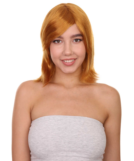 Adult Women Short Golden Brown Wig | Halloween Wig | HPO