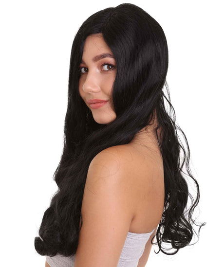 Nunique Adult Women's 24" In. - Long Length Jet Black Straight Hair - Lace Front Heat Resistant Fibers