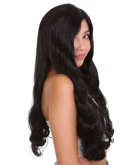 Nunique Adult Women's 24" In. - Long Length Jet Black Straight Hair - Lace Front Heat Resistant Fibers