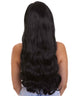 Nunique Adult Women's 24" In. - Long Length Jet Black Straight Hair - Lace Front Heat Resistant Fibers