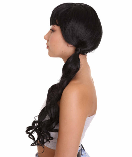 Double Play Lace Split Dye Low Pigtails in Lavendar Purple and Black - Adult Fashion Wig | Nunique