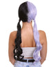 Double Play Lace Split Dye Low Pigtails in Lavendar Purple and Black - Adult Fashion Wig | Nunique