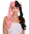 Lace Split Dye Pigtails in Light Pink and black with Pink Ribbons - Adult Fashion Wig | Nunique