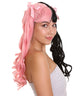 Lace Split Dye Pigtails in Light Pink and black with Pink Ribbons - Adult Fashion Wig | Nunique