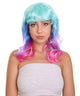 Nunique Adult Women's 18" In. Calm Down and Bisexual Pride Artist Wig - Shoulder Length Multi Color Pink Purple and Blue Hair