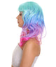 Nunique Adult Women's 18" In. Calm Down and Bisexual Pride Artist Wig - Shoulder Length Multi Color Pink Purple and Blue Hair